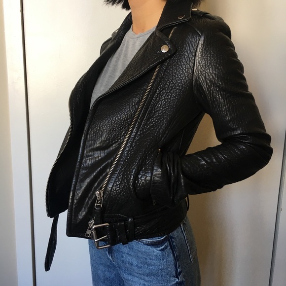 mackage pebbled leather jacket